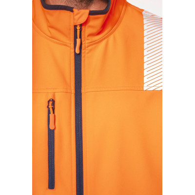 Recycled Safety Softshell jacket with detachable sleeves